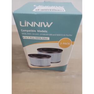 LINNIW 2 Pack 4 In 1 True HEPA filters‎ for MK06,MK01,DHJ01,EPI080,EP1080,MJ001H